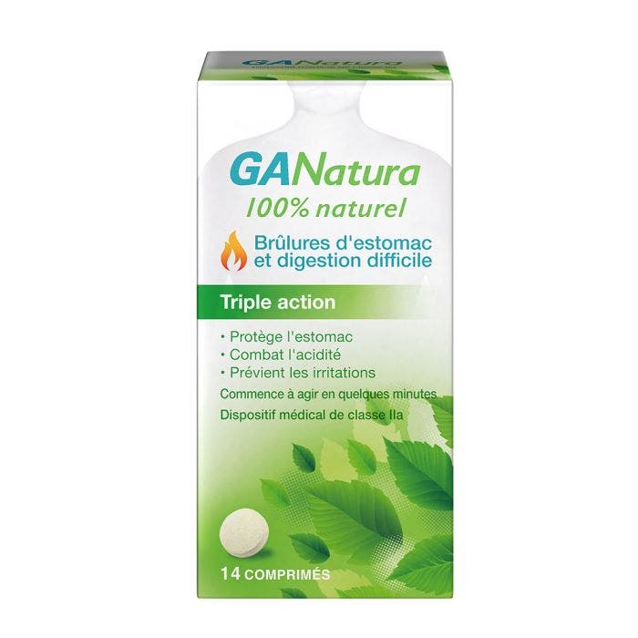 Brûlure d'estomac et digestion 14 comprimés Triple action GaNatura