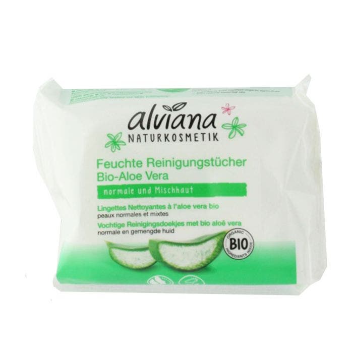 Lingettes Nettoyantes Aloe Vera Bio x25u Alviana