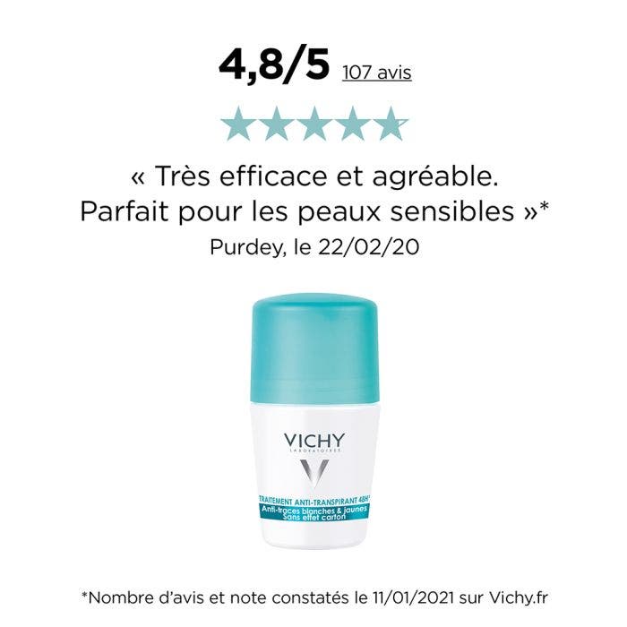 Anti-transpirant Anti-traces 50ml Déodorant Roll-on Vichy