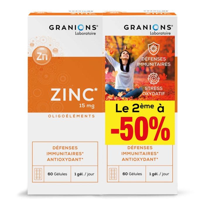 Granions Zinc 15mg 2x60 gélules Granions
