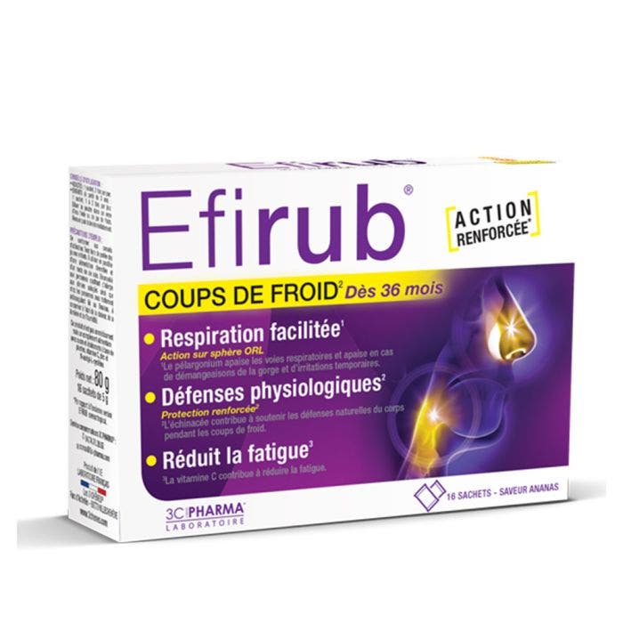 Efirub 16 Sachets Coups de froid 3C Pharma
