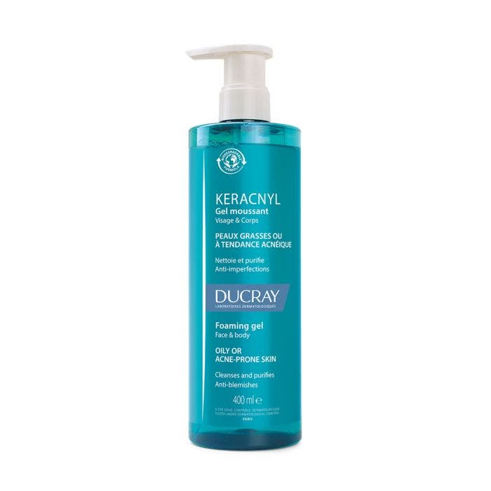 Gel moussant Nettoyant Visage 400ml Keracnyl Peaux grasses Ducray