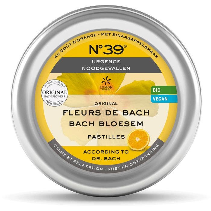 EMON PHARMA Fleurs de Bach Pastilles Originales D'angleterre Biologiques N°39® - Urgence Complément alimentaire Pois net : 50g  Qualité bio certifiée  • Fleurs de Bach issues de l’agriculture biologique (DE-ÖKO-005) • Dilution 1:240 • Méthodes originales