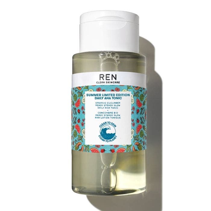 SUMMER LIMITED EDITION DAILY AHA TONIC - Ready steady glow - AHA lotion tonique 250ml Concombre bio REN Clean Skincare