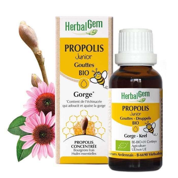 Junior Bio Gouttes Gorge 15ml Propolis Herbalgem