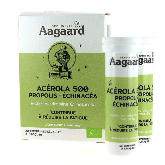Complément Alimentaire Propolis & Echinacéa Aagaard - 550mg Actifs, 30 Comprimés, Bio, Péremption 12/2025