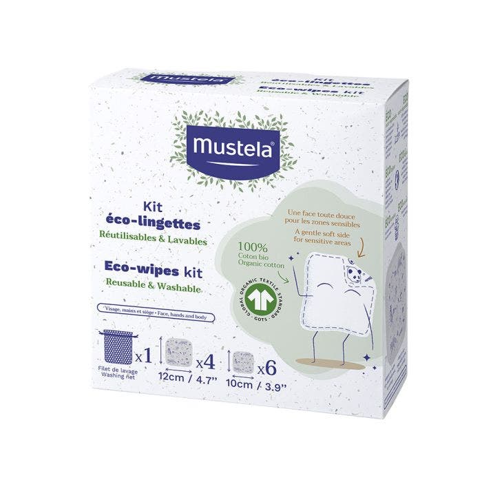 Kit éco-lingettes réutilisables et lavables x10 Mustela