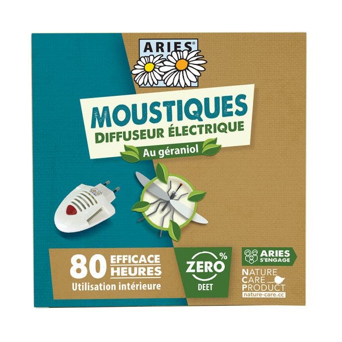 Diffuseur électrique anti-moustiques + recharge 10 plaquettes 1UNITE Aries
