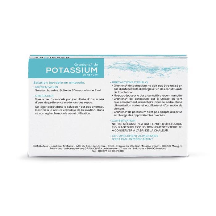 Potassium 30 Ampoules 60ml Granions