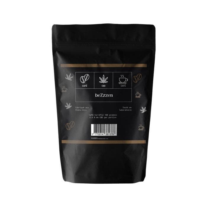 Café moulu torréfié au CBD 250mg sachet de 100g Bezzzen