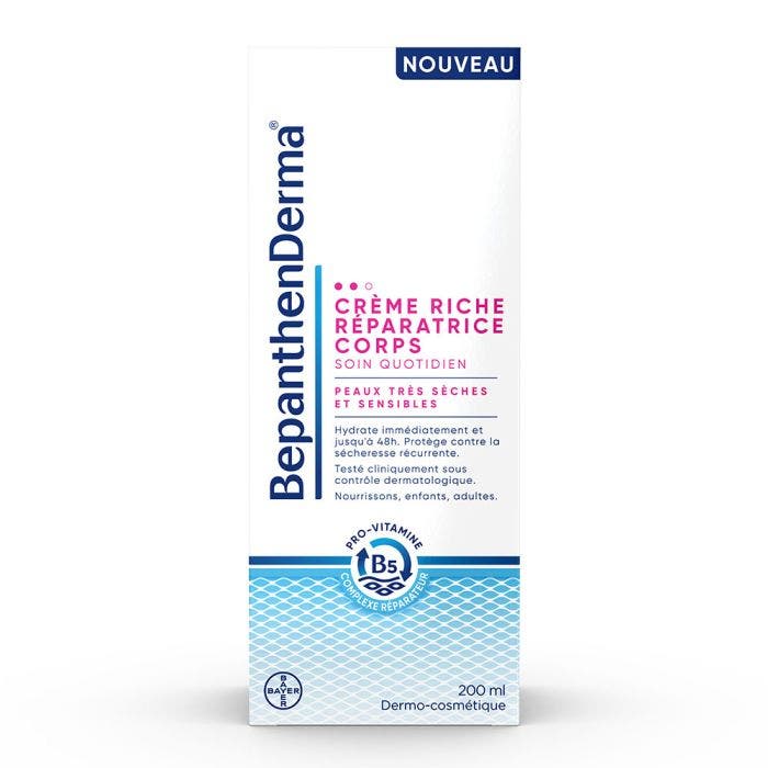 Derma Crème Riche Réparatrice Corps Tube 200ml Bepanthen