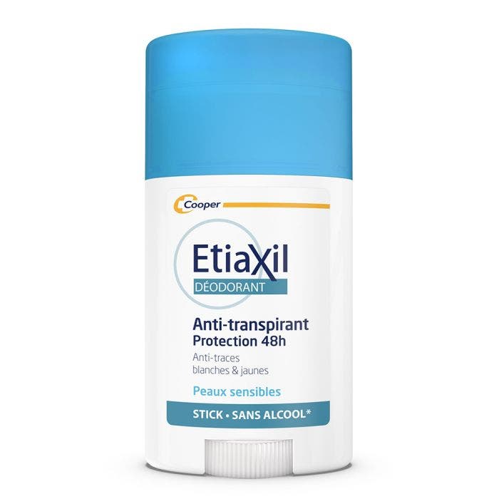 Stick Aisselles Anti-transpirant 48h Anti-traces Blanches Et Jaunes 40ml Déodorant Etiaxil
