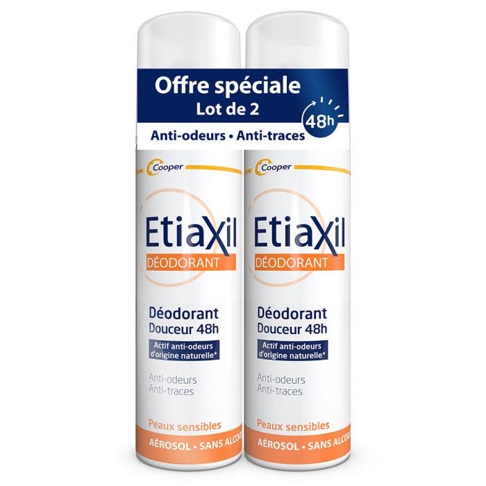 Spray Douceur Sans Aluminium 48h Déodorant 2x150mlPeaux Sensibles