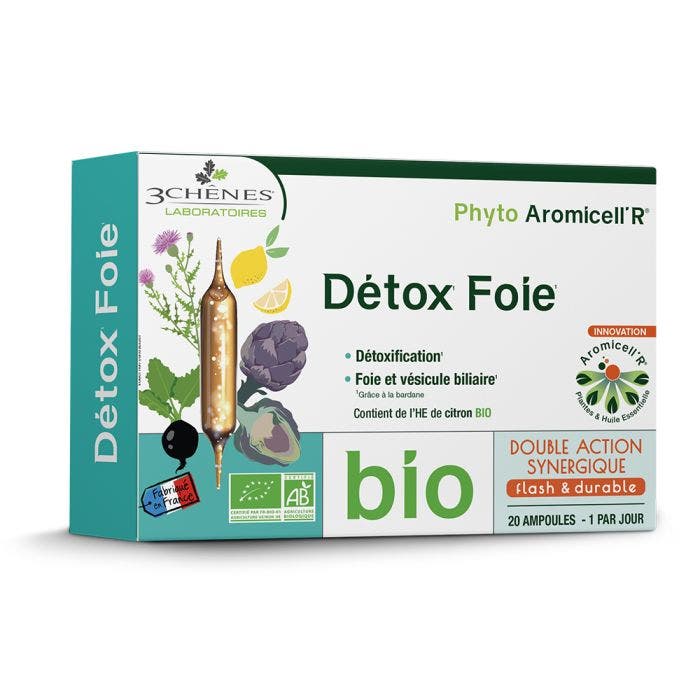 Ampoules Detox Foie Bio x20 3 Chênes Easypara