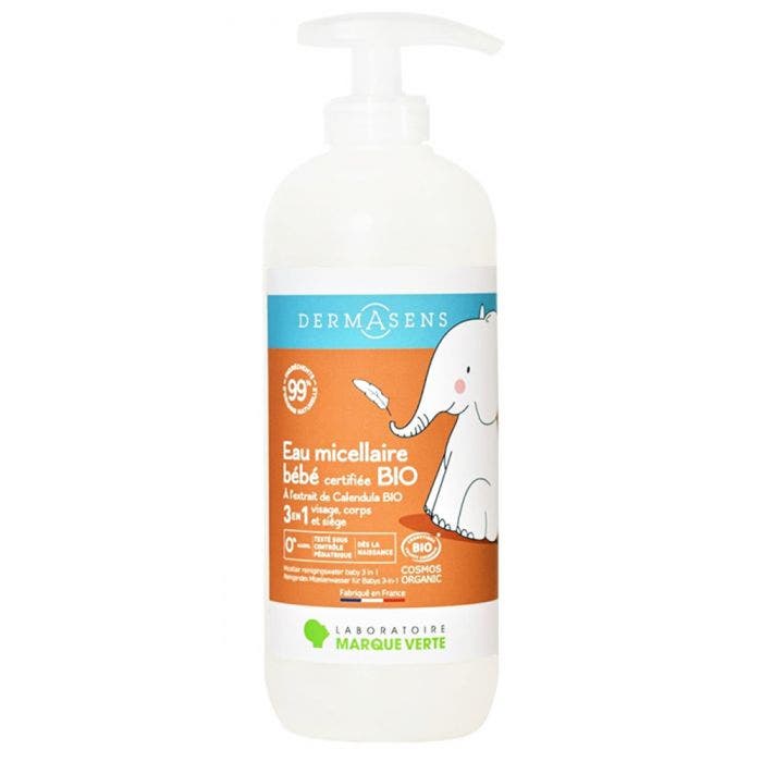Eau micellaire nettoyante bébé bio 3 en 1 500ml Dermasens